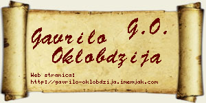 Gavrilo Oklobdžija vizit kartica